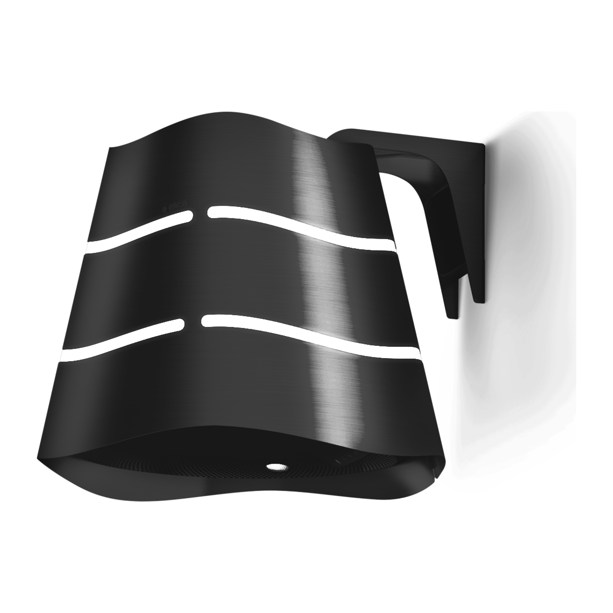 ELICA WAVE 20" Wall-Mount Range Hood Set with Wall Kit, Black - Recirculating