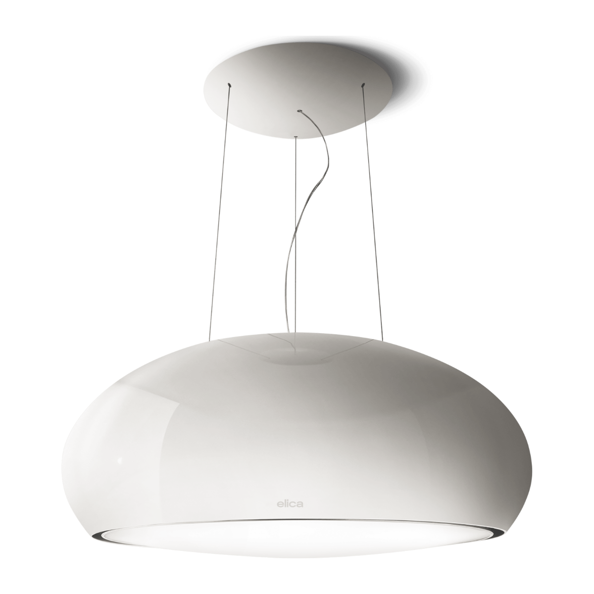 ELICA SEASHELL 32" Island Range Hood, Matt White - Recirculating, 220V