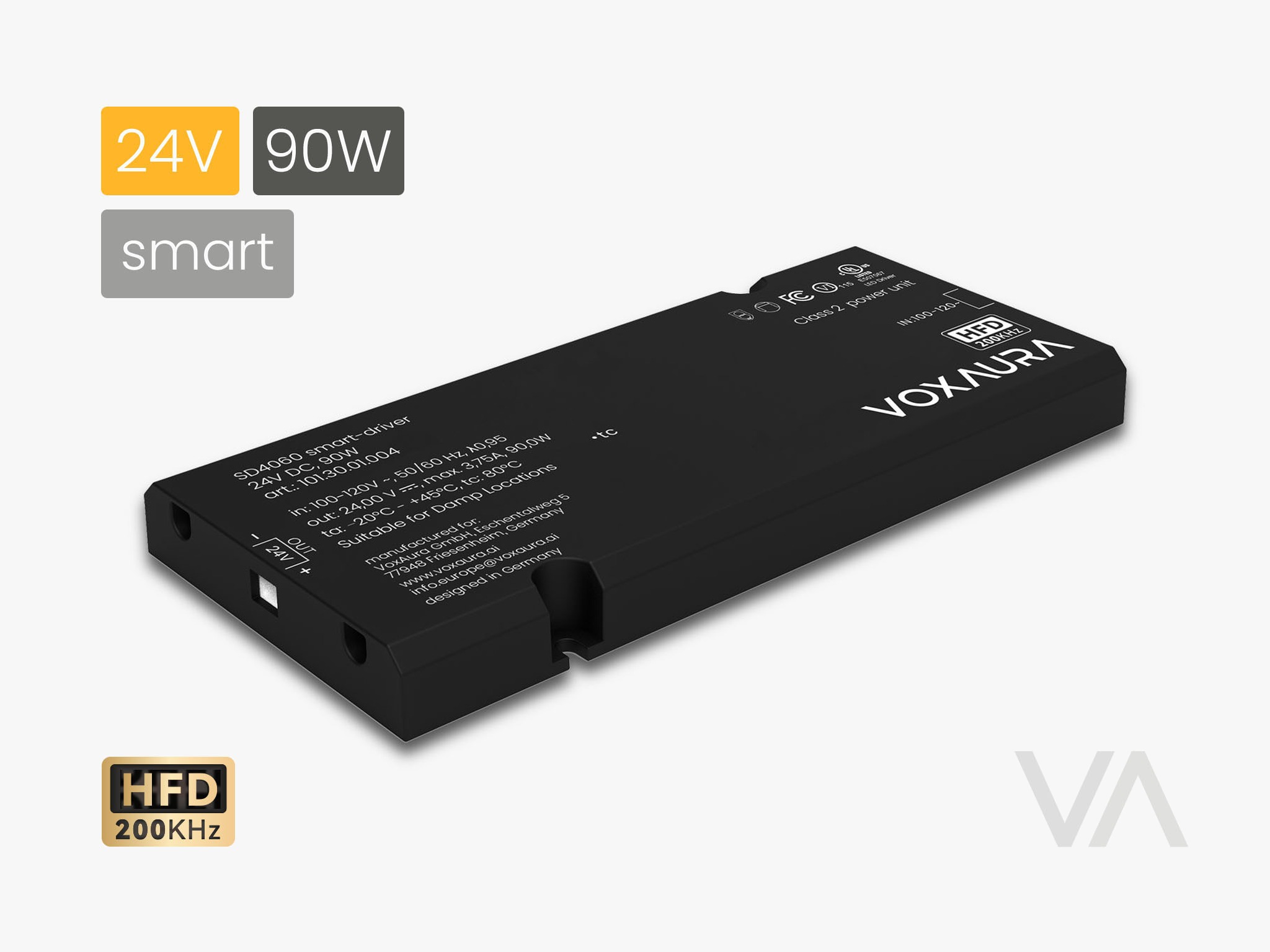 VoxAura Smart Driver SD4060, 24V 90W, Matter / App / Voice Control