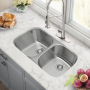 32" Undermount Stainless Steel Double Bowl Kitchen Sink