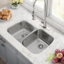 33" Undermount Stainless Steel Double Bowl Kitchen Sink