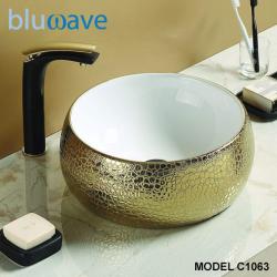 CERAMIC WASH BASIN PIC GOLD