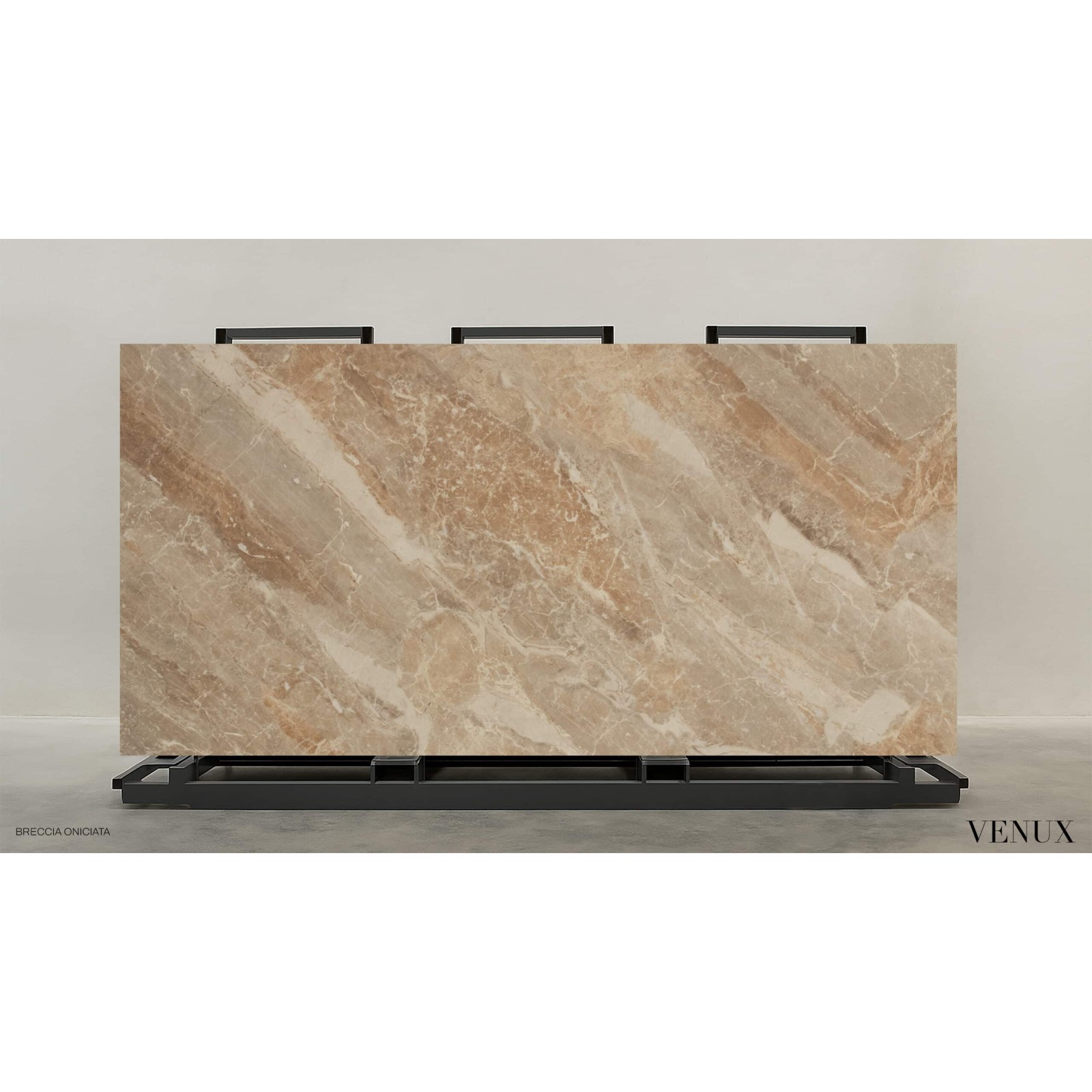 Venux Breccia Oniciata Silk 3D Bookmatch A Sintered Stone Slab 63" x 126" 12mm