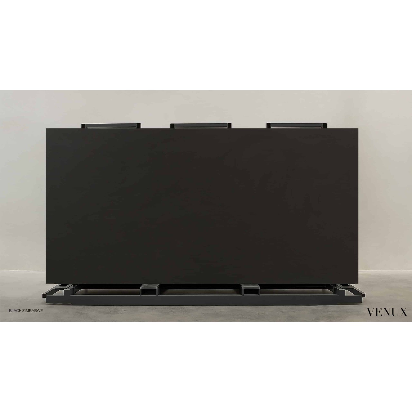 Venux Black Zimbabwe Nature 3D Sintered Stone Slab 63" x 126" 12mm