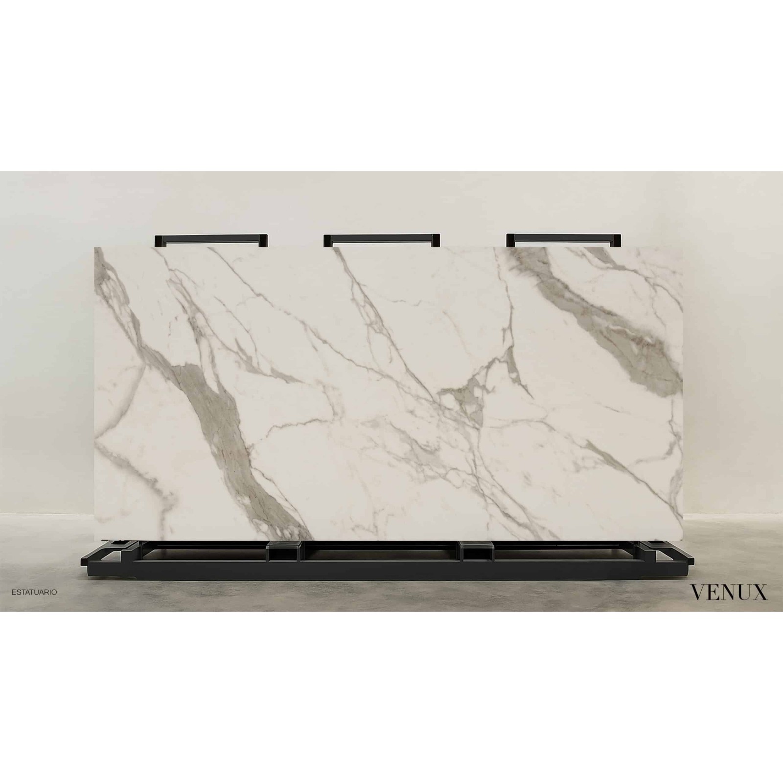 Venux Estatuario Silk 3D Bookmatch B Sintered Stone Slab 63" x 126" 12mm