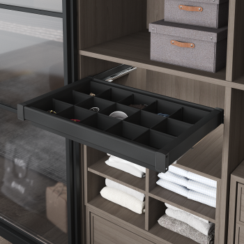 Undermount Rail Aluminium Shelf with Division
