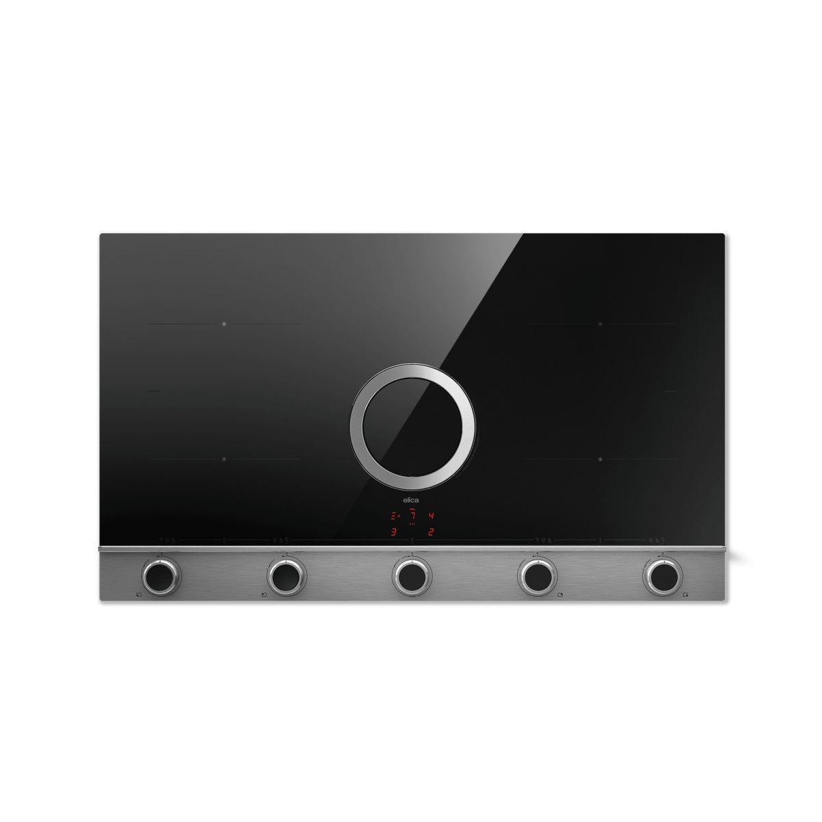 ELICA NIKOLATESLA UNPLUGGED EVO 36" Induction Cooktop with Hood, Black Glass/Stainless - 220V