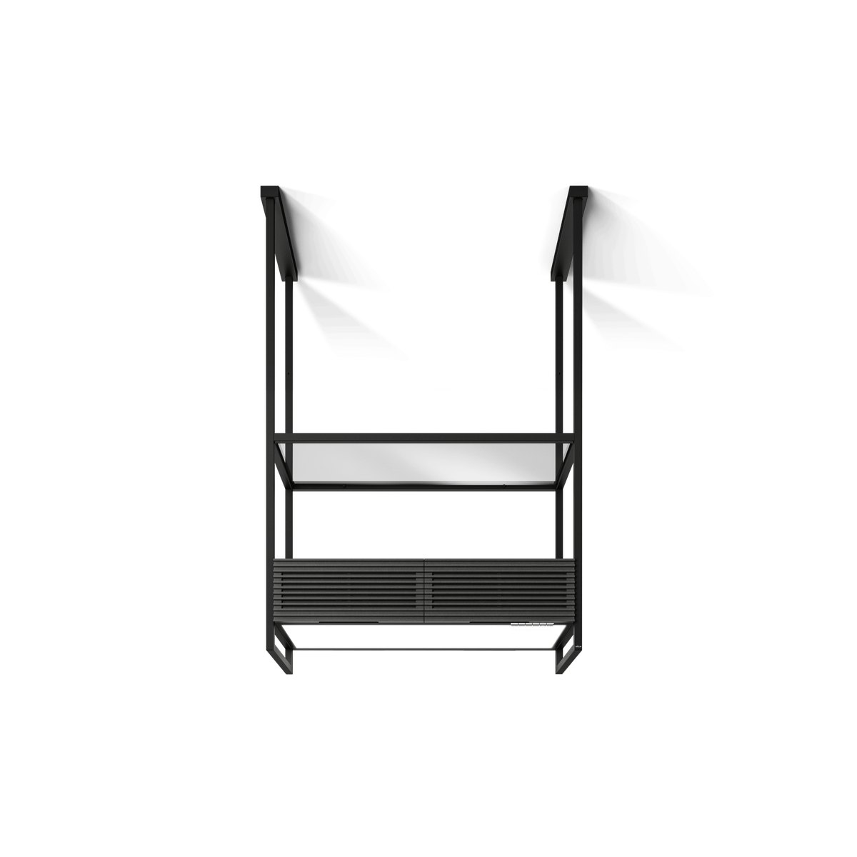 ELICA OPEN SUITE SUPERIOR 63" Suspended Island Range Hood, Matt Black - Recirculating