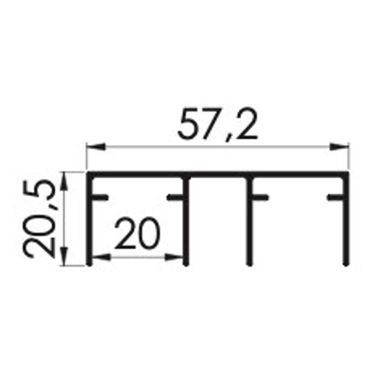 LUCIDO LC75 Aluminum Top Rail - 3 m