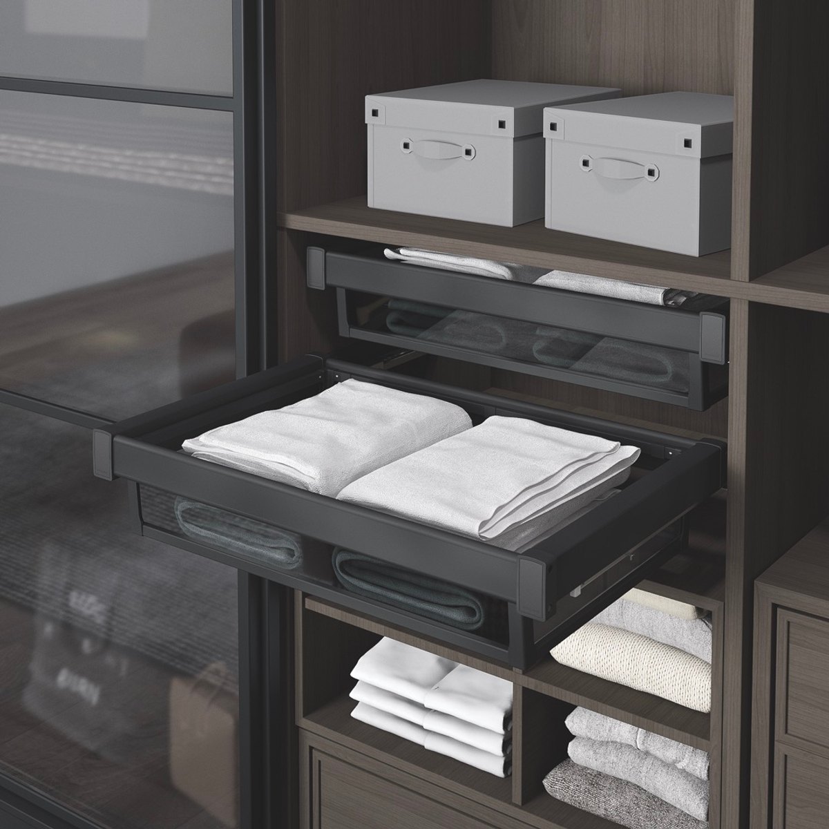 STARAX Undermount Rail Aluminium Drawer - 800 mm - Anthracite