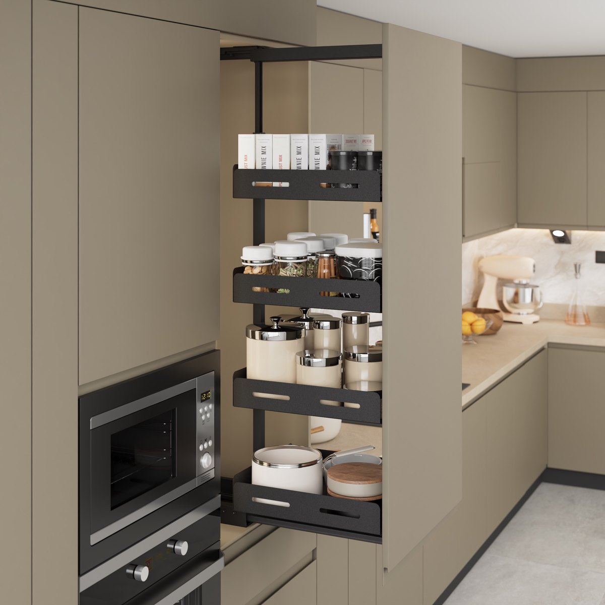 STARAX Unique Box Softclose Larder - 1850-2000 mm - Anthracite - 400 mm Cabinet