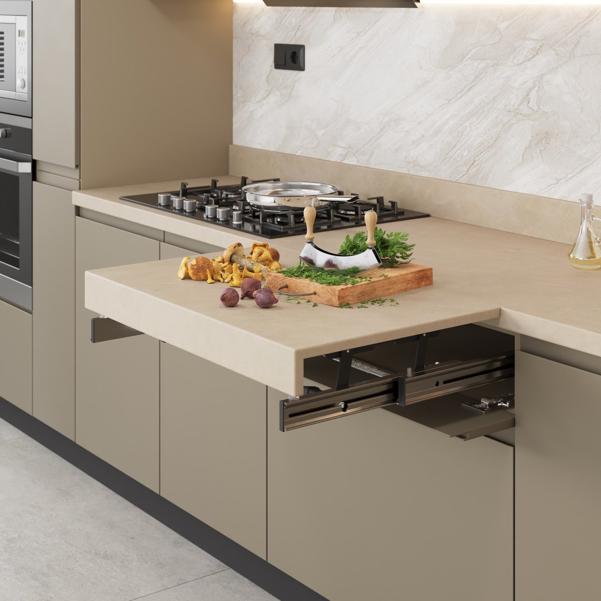 STARAX Pull-Out Additional Countertop Mechanism - 600 mm - Anthracite