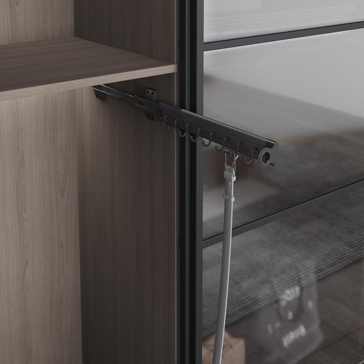 STARAX Aluminium Belt Rack with Rail - Left - Anthracite