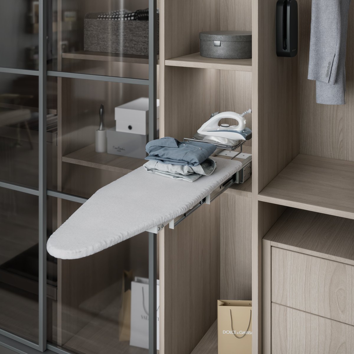 STARAX Foldable Ironing Board - White - 400 mm Cabinet