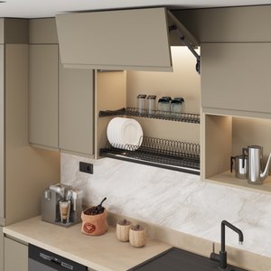 STARAX Plate - Glass Shelf Set with Tray and Aluminium Profile - 900 mm - Anthracite