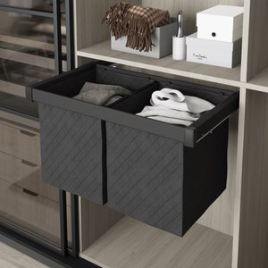 STARAX Fabric Laundry Hamper With Undermount Rail - 700 mm - Anthracite