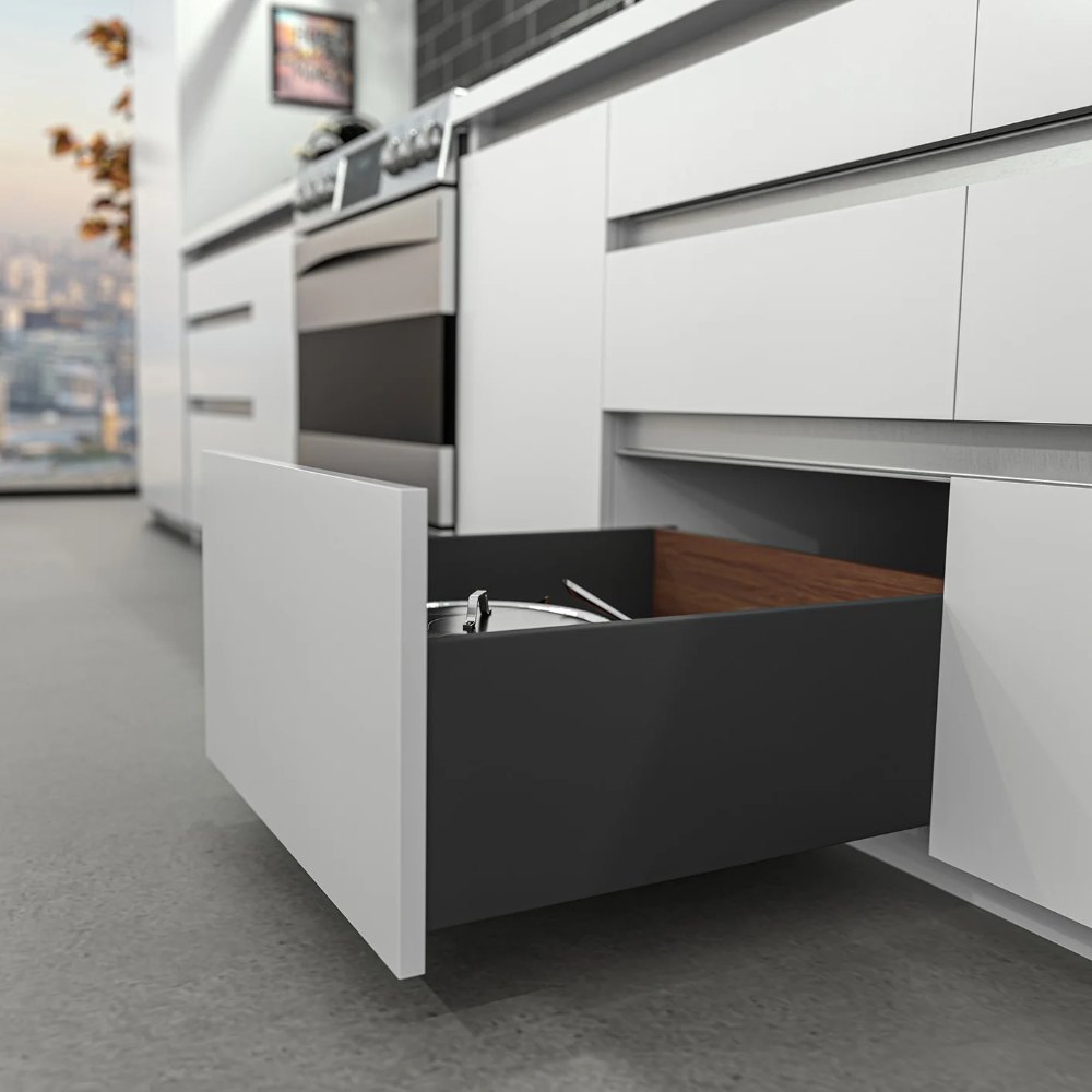 DTC Magic Star Ultra-HD Slim Drawer, Soft Close, H 174 mm x L 450 mm (18"), Grey Matt