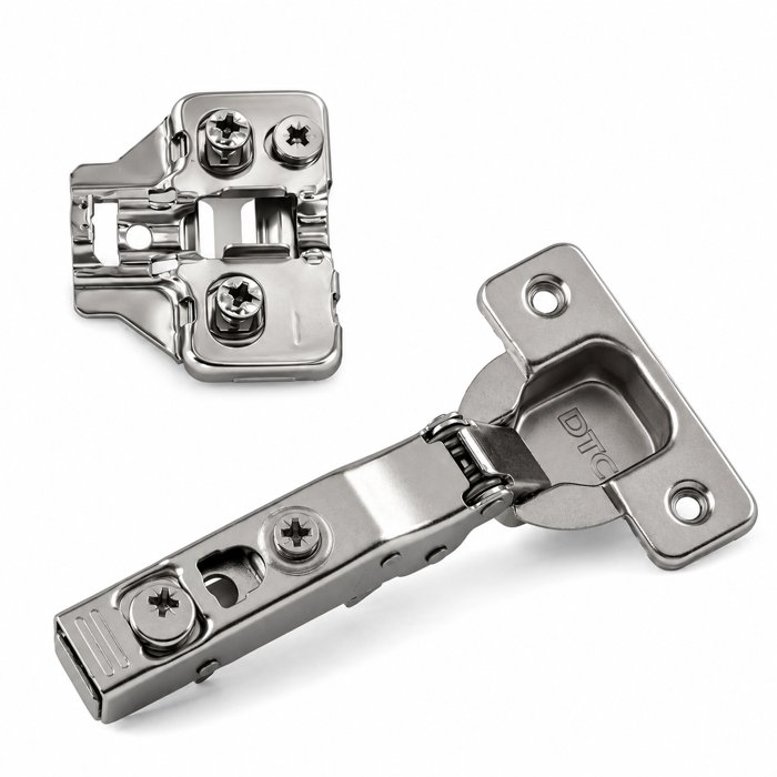 DTC Pivot Pro 110&deg; Self-Close Clip-On Hinge, Full Overlay, 35 mm Cup, Dowel Plate