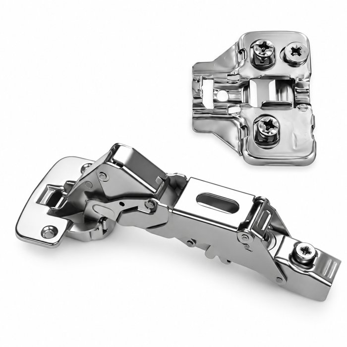 DTC Pivot Pro 155&deg; Soft-Close Clip-On Hinge, Full Overlay, 35 mm Cup, Dowel Plate