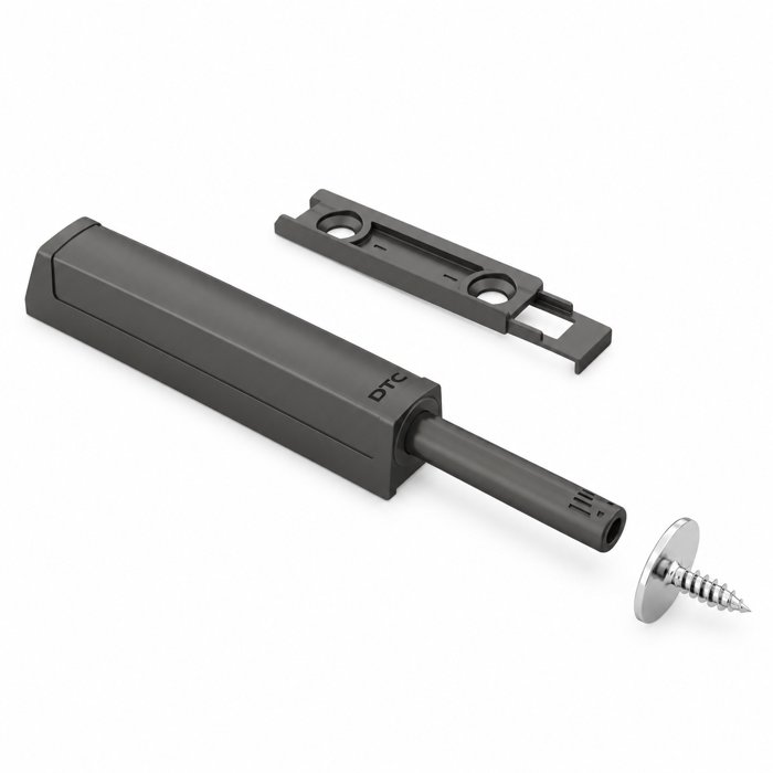 DTC Magnetic Push Latch for Cabinet Doors, Grey