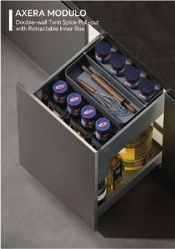 DTC AXERA MODULO Double-Wall Twin Spice Pull-Out with Retractable Inner Box, 450 mm