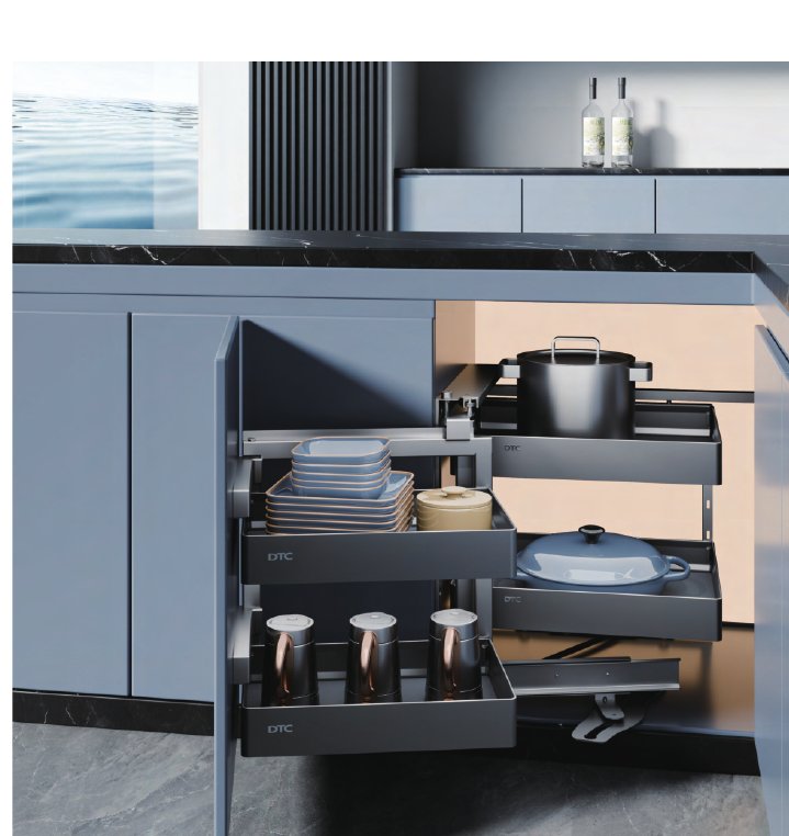 DTC AXERA ANGOLO Partial Corner Pull-Out, 900 mm, Left