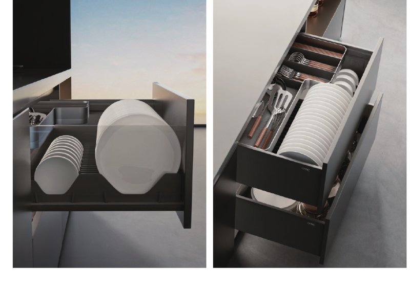 DTC AXERA MODULO Dinnerware Organizer Drawer, 900 mm Cabinet