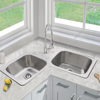 DOUBLE CORNER TOPMOUNT SINK