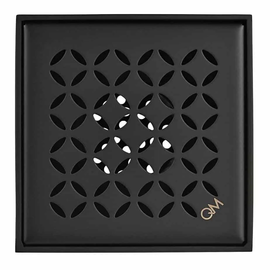 LOTUS CENTER DRAIN 4"X4" BLACK