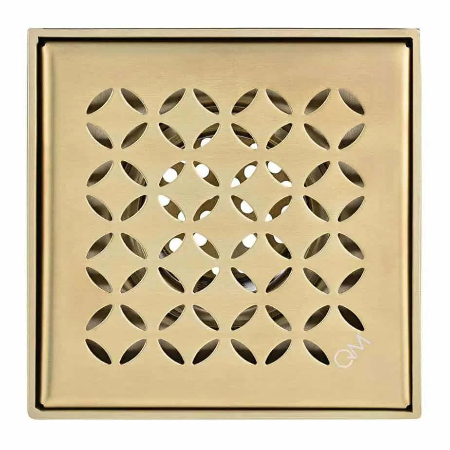 LOTUS CENTER DRAIN 4"X4" GOLD